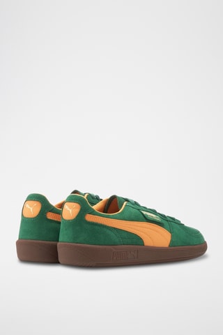 Baskets en nubuck - Vert foncé et moutarde