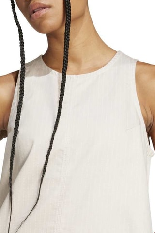 Robe trapèze en jean AOP - Beige