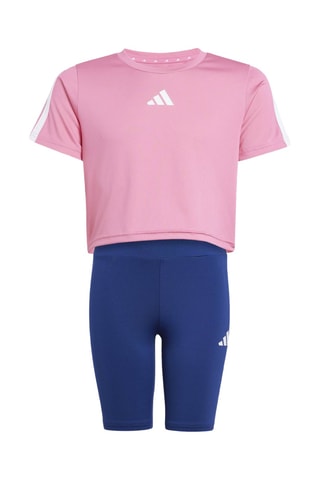 T-shirt cropped et cycliste TR-ES 3S - Rose et bleu marine