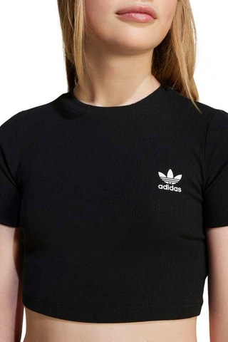 T-shirt cropped Rib crop tee - Noir