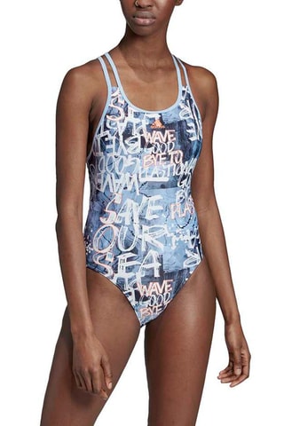 Maillot 1 pièce Parley Fitness Ciel et blanc