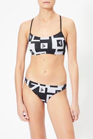 Maillot 2 pièces push-up Bars Aop Noir et blanc