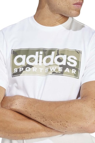T-shirt Camo Linear - Blanc