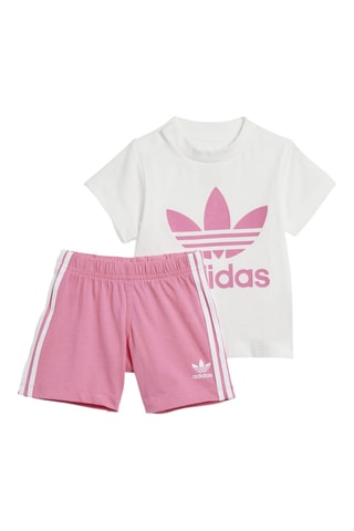 T-shirt et short Trefoil - Blanc et rose