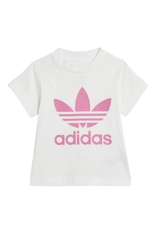 T-shirt et short Trefoil - Blanc et rose