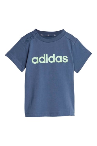 T-shirt et short en coton biologique Essentials Lineage - Bleu marine et gris clair chiné