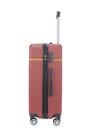 Handbagagetrolley Odeon (S) - 55 cm  - Rood, bruin en zilverkleurig