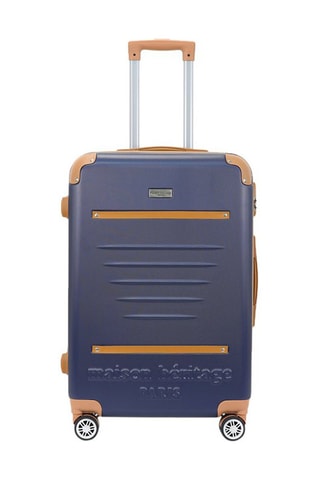 Valise cabine et valise grand volume Trocadero (S/L) - 55/75 cm  - Bleu, marron et argenté