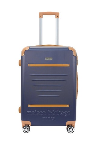 Valise cabine et valise semaine Trocadero (S/M) - 55/65 cm  - Bleu, marron et argenté