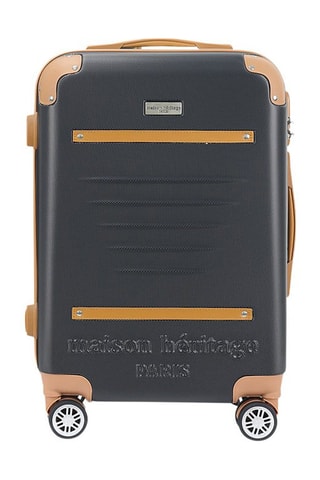 Valise cabine et valise semaine Trocadero (S/M) - 55/65 cm  - Noir, marron et argenté