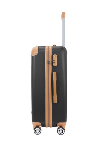Valise cabine et valise semaine Trocadero (S/M) - 55/65 cm  - Noir, marron et argenté