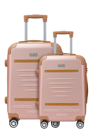 Valise cabine et valise grand volume (S/L) Trocadero - Doré rose