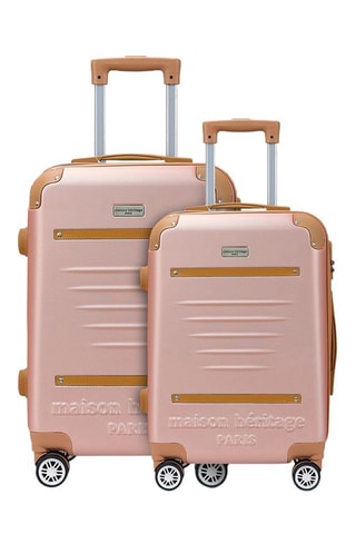 Valise cabine et valise semaine (S/M) Trocadero - Doré rose