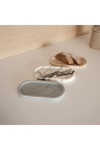 3 travessas em mármore de Sicília - 25 x 12 x 2 cm