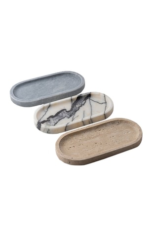 3 travessas em mármore de Sicília - 25 x 12 x 2 cm
