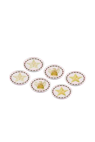 6 pratos de sobremesa em cerâmica - 10 cm