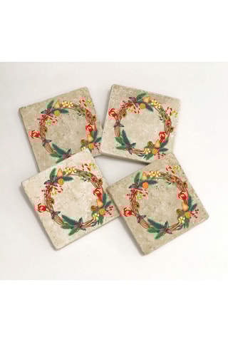 4 bases de copos - 10 x 10 cm