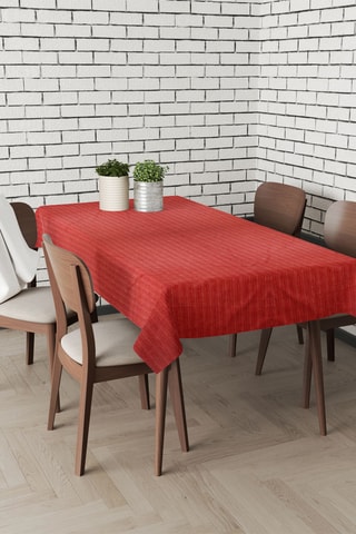 Toalha de mesa retangular - Vermelho e castanho-claro - 140 x 180 cm