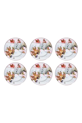6 pratos rasos em porcelana - 20 cm