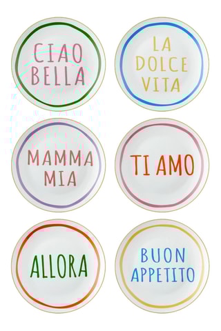 6 pratos rasos em porcelana - 20 cm