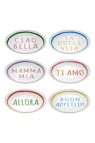 6 pratos rasos em porcelana - 20 cm
