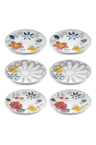 6 pratos rasos em porcelana - 20 cm