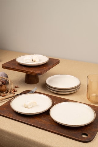 6 pratos rasos em porcelana - 19 cm