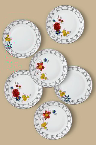 6 pratos rasos em porcelana - 27 cm