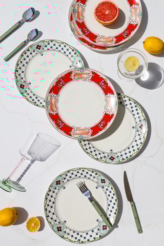 6 pratos rasos em porcelana - 27 cm