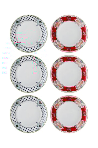 6 pratos rasos em porcelana - 27 cm