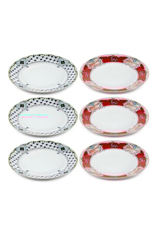 6 pratos rasos em porcelana - 27 cm