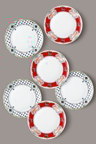 6 pratos rasos em porcelana - 27 cm