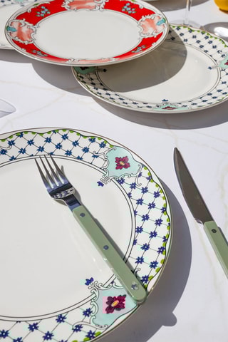 6 pratos rasos em porcelana - 27 cm