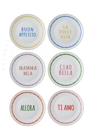6 pratos rasos em porcelana - 27 cm