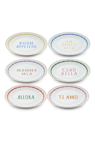 6 pratos rasos em porcelana - 27 cm