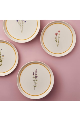 6 pratos de sobremesa em porcelana - 21 cm