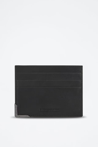 Porte-cartes en cuir - Noir - Emporio Armani