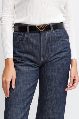 Ceinture vernie - Noir - Emporio Armani