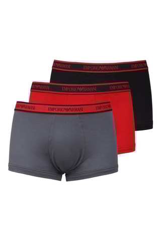 3 boxers - Gris, rouge et noir - Emporio Armani