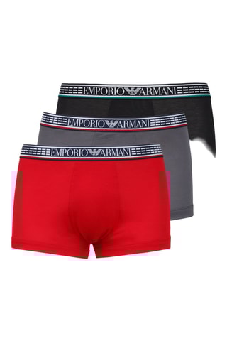 3 boxers - Rouge, gris foncé et noir - Emporio Armani