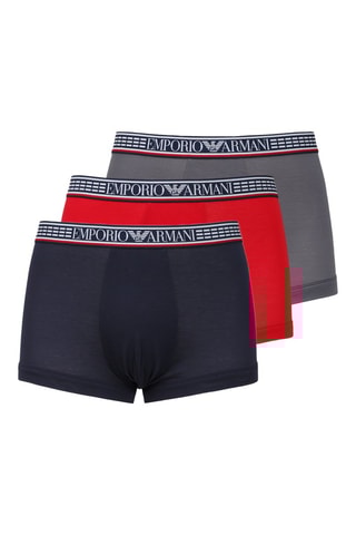 3 boxers - Rouge, gris foncé et bleu marine - Emporio Armani