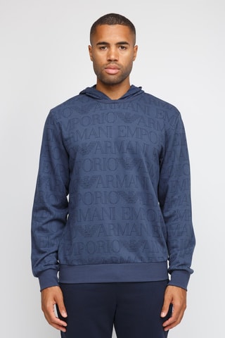 Sweat à capuche - Bleu cobalt - Emporio Armani
