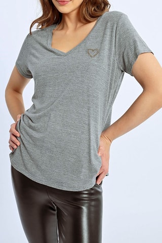 T-shirt - Gris clair chiné