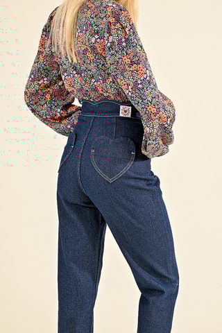 Jean 7/8 taille haute - Bleu foncé