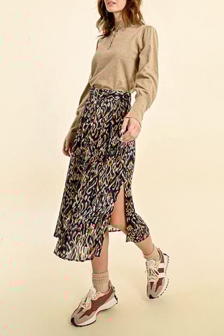 Jupe midi taille haute - Noir