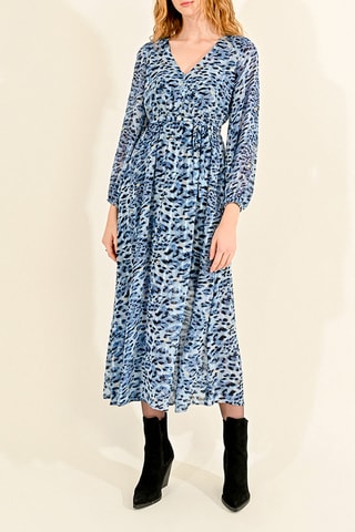 Robe midi - Bleu