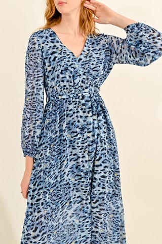 Robe midi - Bleu