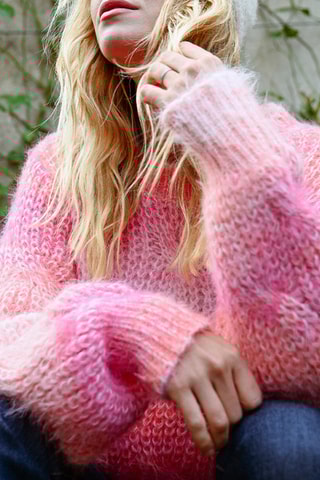 Trui tie and dye - Roze en Wit