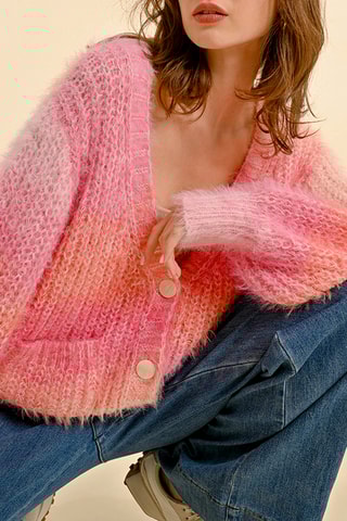 Gilet tie and dye - Rose et orange