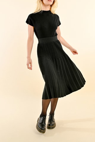 Jupe plissée taille haute - Noir